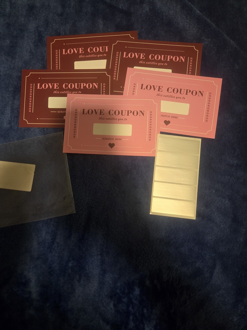 Love Coupon Scratch-Off Cards